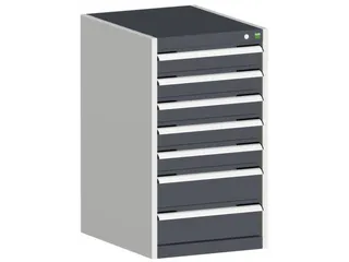 ladekast HxBxD 900x525x525mm 7laden romp RAL7035 front RAL7016 - 1