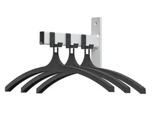 Wandgarderobe HIQ 3 hangers aluminiumgrijs - 1