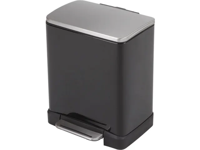 Pedaalemmer E-Cube 20 liter Zwart Mat RVS