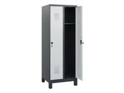 schoollocker,HxBxD 1630x600x500mm,2vak,vak B 300mm,draaigrendel,voeten