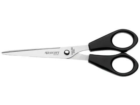 Kantoorschaar Westcott 155mm met kunststof grip rvs