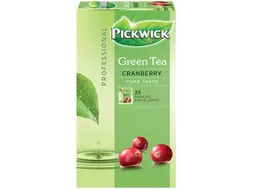 Pickwick Thee, Groene Thee Cranberry, Pak Van 25 Stuks