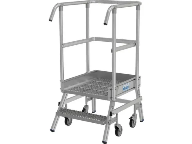 escalier mobile,roulant,estrade H 0,5m,2marches a. revêtement R13,alu