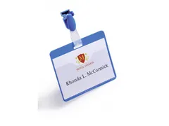 Congresspeld Met Clip 60x90mm Blauw