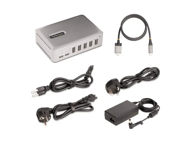 7-poorts USB-C hub 10Gbps desktop USB hub met 5x USB-A en 2x USB-C