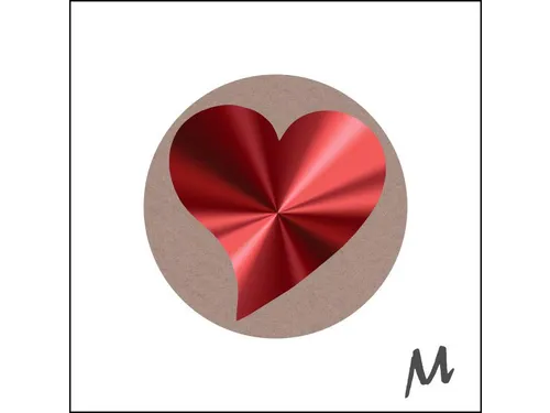 Etiket diameter 39 mm 500 stuks kraft Love hartje