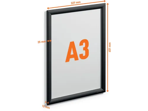 Durable Kliklijst aluminium A3 Zwart