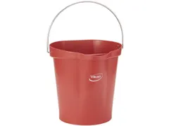 Vikan 56944 emmer 12 Liter met schenktuit Metaaldetecteerbaar Rood