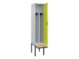 locker met bank,voor scheiding van kleding,HxBxD 2120x400x815mm,1vak