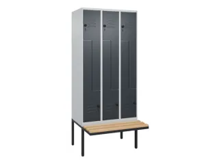 Z-garderobekast,HxBxD 2120x900x815mm,6vak,vak B 300mm,draaigrendel - 1