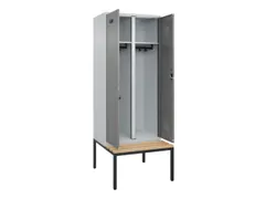 locker met bank,voor scheiding van kleding,HxBxD 2120x800x815mm,2vak