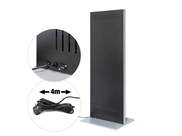 Behuizing Digitale Totem Slim Zwart/Zilver voor 50 inch scherm