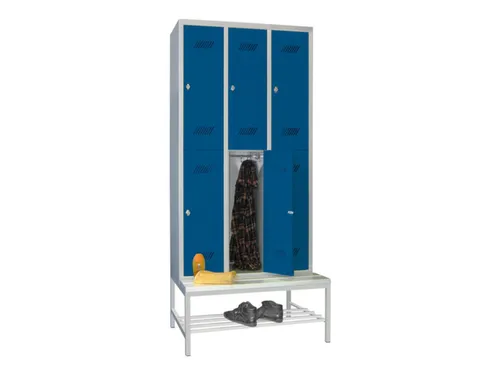 banklocker,dubbeldeks,HxBxD 2150x900x800mm,RAL7035,front RAL5010
