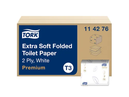 Toiletpapier Tork T3 gevouwen Premium 114276 2-laags 30x252vel
