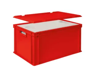 Euronorm-stapelbak,m. isoleerbox,HxLxB 320x600x400mm,65/35l,PP,rood - 2