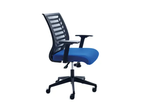 Bureaustoel,Synchroonmech.,M. Armleuningen,Zitting Schuimstof Blauw