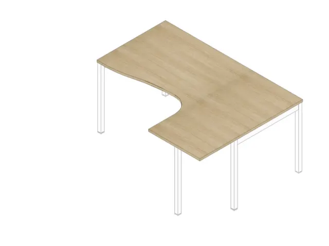 In hoogte verstelbaar hoekbureau,HxBxD 680-760x1600x1200mm,blad eiken