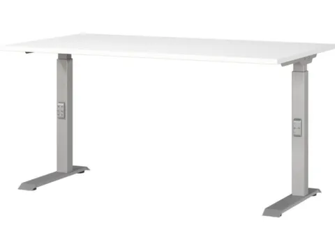 In hoogte verstelbaar bureau,HxBxD 680-910x1400x800mm,blad wit