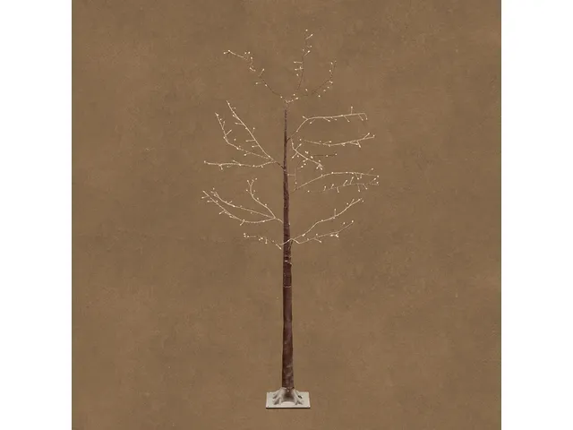 Kerstboom bruin led frost wit 180L met adapter hxd 150x50cm
