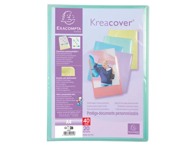 Protège-documents en polypropylène Kreacover Pastel 40 vues - A4 - C