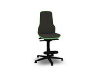 Neon 3 Werkplaatsstoel 9561 Glijders Opstaphulp Zwart Groen 590-870mm