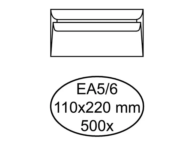 Envelop IEZZY C5/6 114x229mm venster rechts zelfklevend wit 500 stuks