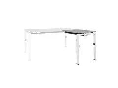 Bureau Linesto N4 aanbouwtafel 80x60cm lichtgrijs 25mm wit