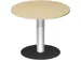 vergadertafel,HxØ 720x900mm,rond,schotelvoet RAL9006,blad esdoorn