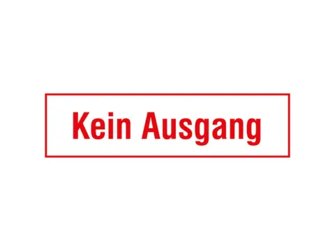 aanwijzingsbord,Geen uitgang,PVC,om te verlijmen,HxB 70x250mm