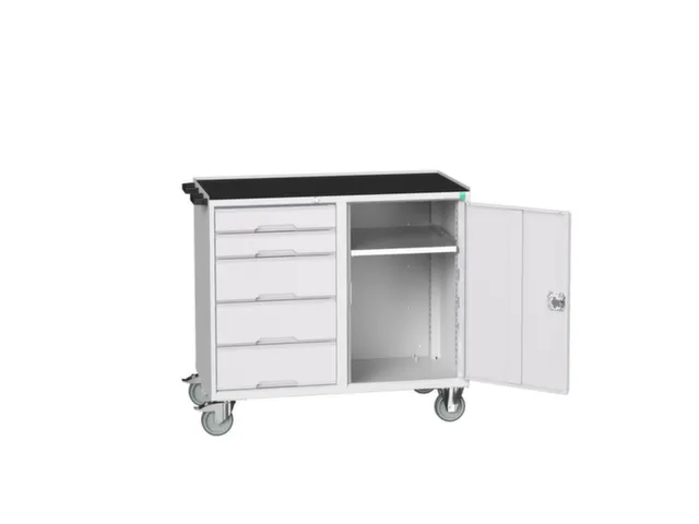 montagetafel 965x1050x550mm staalblad 5 laden kast front RAL7035