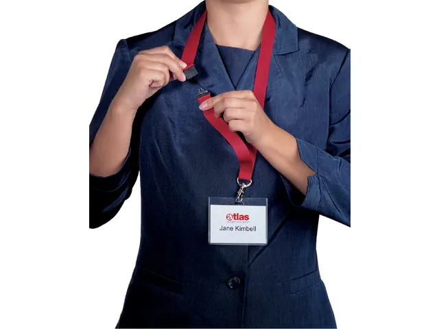 Textielkoord Durable 8137 met karabijnhaak rood