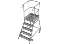 bordestrap,verrijdbaar,bordes H 1,2m,5treden m. R13-laag,aluminium