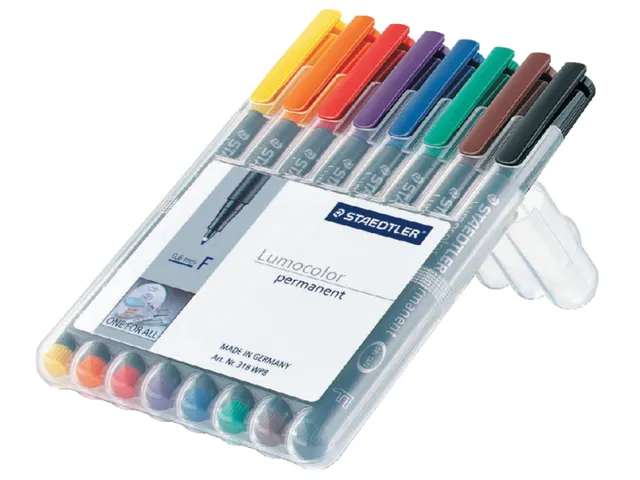 Viltstift Staedtler OHP Lumocolor 318 Fijn 0.6mm Assorti 8 stuks