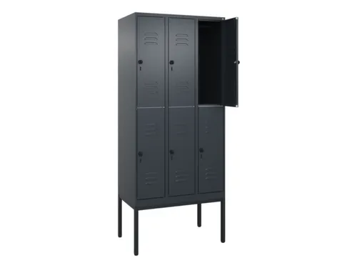 dubbeldekse locker,HxBxD 2120x900x500mm,3x2vak.,vak B 300mm