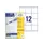 etiket Avery ILK 70x67,7mm 100 vel 12 etiketten per vel wit