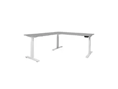 Elektrisch Hoekbureau Dextro Plus 160x200cm Frame Zwart Blad Grijs