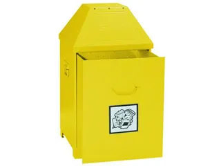 Afvalverzamelaar Zelfblussend 80 Liter 870x450x450mm 2 Openingen Geel - 2