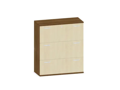 hangmappenkast 1150x1000x430mm 3hangmappenframes Noten + Esdoorn