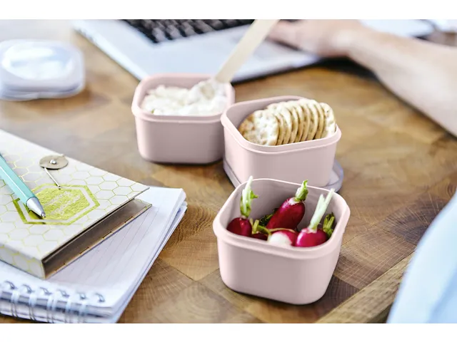 Boîte à lunch Sigma Home pour emporter, lot de 3, rose - 9,3 x 9,3 x