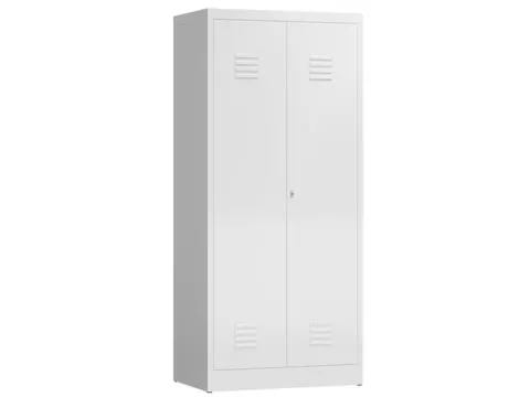 Lockerkast 1800x800x500mm 2 vakken, klinksluiting, RAL9003