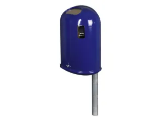 Afvalbak staalplaat met asbak 45 liter ovale opening open kobaltblauw - 1
