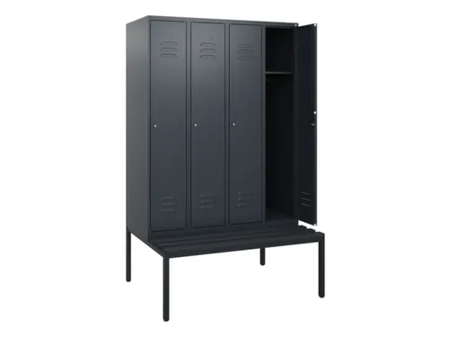 locker met bank,HxBxD 1950x1200x815mm,4vak,vak B 300mm,cil.-slot