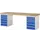 werkbank,HxBxD 890x2500x900mm,beukblad,draagverm. 750kg,2containers