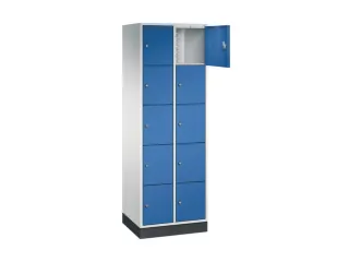 lockerkast,RAL 7035/RAL 5010,HxBxD 1950x620x500mm,2x5vakken,cil.-slot - 1