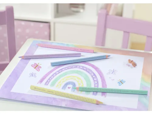 Kleurpotlood Faber-Castell Jumbo Grip pastel etui 5 stuks