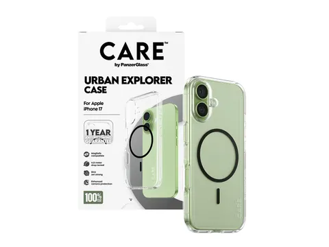 PanzerGlass CARE by Urban Explorer Case Transparent w. Black Mag