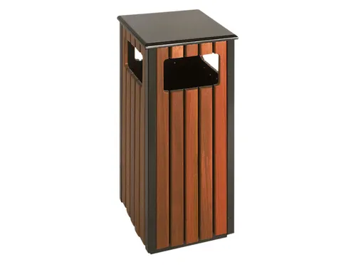 Afvalbak Vepa Bins voor buiten 36 Liter zwart/houtlook