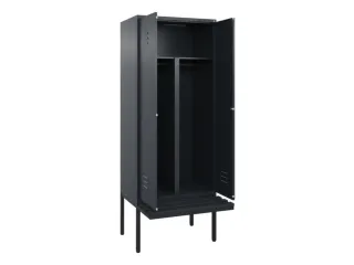 PBM-locker met bank,HxBxD 2120x800x815mm,2vak,vak B 400mm,cil.-slot - 2