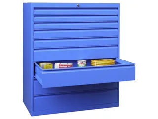 ladekast HxBxD 1200x1023x600mm 9laden RAL7035 front RAL5012 - 1