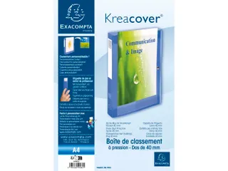 Klasseerdoos PP Krea cover rug 40mm blauw - 9